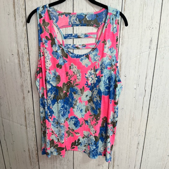 Sew In Love Wrinkle-Free Floral Front Tie Tank